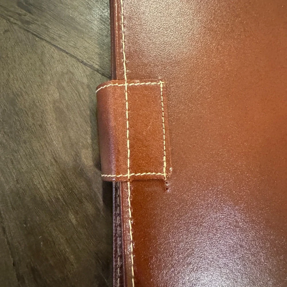 Genuine Leather Tie Travel Storage Case Zip‎ Hanging VTG Retro Organizer Necktie